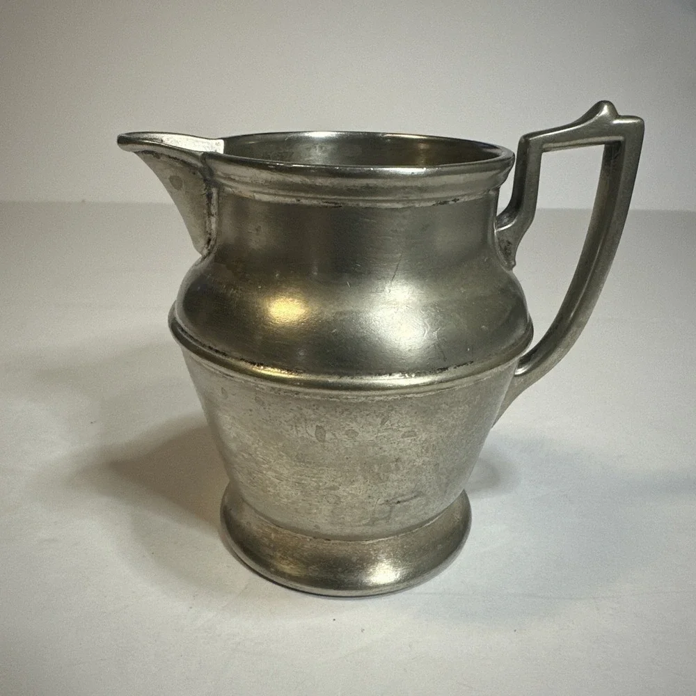Vintage Wear-Brite Pewter Cream Pitcher Nickel Silver No Lid